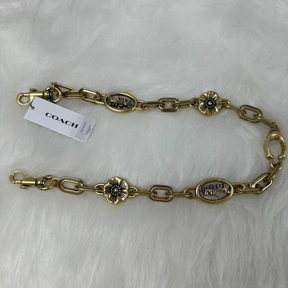 Coach Horse & Carriage Chain Strap In Brass/Brass CX180 NWT - Picture 3 of 8